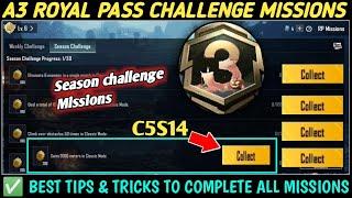 c5s14 season challenge Missions Explain  Pubg A3 Royal Pass challenge Rp Missions Full Explain 