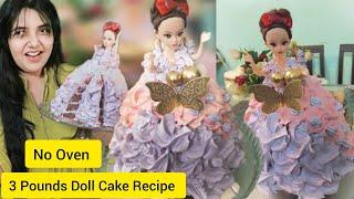 Bakery Style Doll Cake Recipe Without Oven By Masara Kitchen ️ - Easy Doll Ice Cake Recipe 