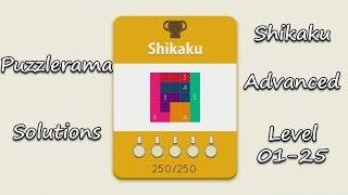 Puzzlerama Solutions - Shikaku Advanced ( Level 01-25 )