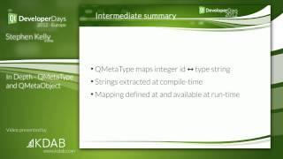 QtDD12 - In Depth - QMetaType and QMetaObject - Stephen Kelly