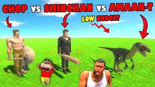 LOWEST BUDGET BATTLES between SHINCHAN vs CHOP vs AMAAN-T in Animal Revolt Battle Simulator