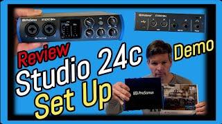 PreSonus Studio 24C Audio Interface UnBoxing, Review, & Setup  Studio One Software Demo