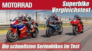 BMW M1000 RR vs. Ducati Panigale V4S vs. Honda CBR 1000 R-RR Fireblade SP | Superbike Vergleichstest