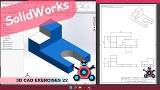 SolidWorks | 3D CAD EXERCISES 22 | StudyCadCam | Solution Tutorial |