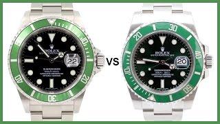 ▶ Rolex Submariner KERMIT (black, green aluminum) vs. HULK (green, ceramic) COMPARISON