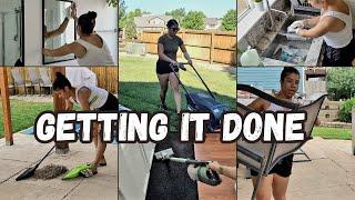 GET IT ALL DONE! | LAWN | BACK PORCH + DECK CLEAN | BATHROOM SUITE DEEP CLEAN | DISHES + MORE!