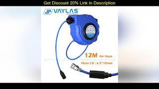 Wholesale VAYLAS Automatic Air Hose Reel 12M 6.5*10mm Pneumatic Hose Automatic Retractable Reel Tel