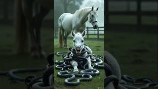 horse baby attacked many snake save rescue team #wildliferescue #animalsrescue #humanity #horse