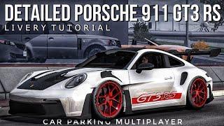 Car Parking Multiplayer | Detailed Porsche 911 992 GT3 RS Livery (Weissach Package) Tutorial