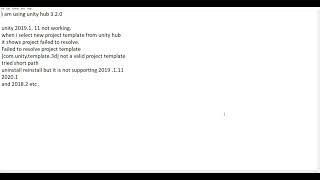 unity cannot create newproject  Failed to resolve project template[  not a valid project template