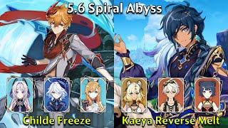 C0 Childe Freeze & C6 Kaeya Reverse Melt - Genshin Impact 5.6 Spiral Abyss Full Clear