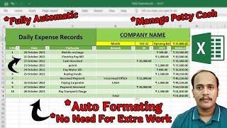 How to manage daily expenses in excel | Petty cash maintenance format in excel | Expenses Report