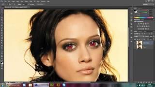 Sexy Lady gets Devil eyes in Photoshop CS6 tutorial