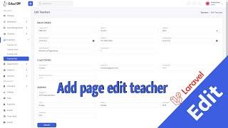 Add edit record teacher page Laravel 9 | School System