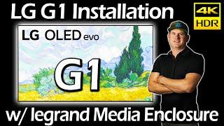 LG G1 Gallery OLED Installation w/ legrand Media Enclosure hiding Apple TV