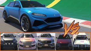 GTA 5 - Top Speed Drag Race (Pegassi Toros vs Contender, Huntley S, XLS, Baller LE, Patriot Stretch)