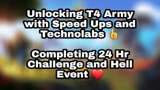 Lords Mobile | Unlocking T4 with speed ups and Technolabs | Doing 24 Hr Challenge