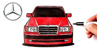 How to draw Mercedes Benz W124