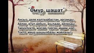 ӨМҮР ШАШАТ || С.Райымбердиев#өмүр#жашоонун_мааниси #сүйүү #махабат #ырлар #поэзия