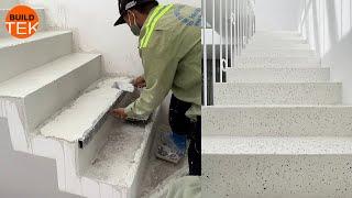 It was hard work to make an amazing Terrazzo stair. The result is worth it!