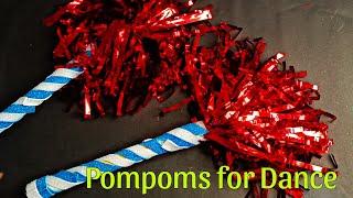 Pompoms for annual day girls dance with fringe curtains / How to make pompoms easy way cheer leader