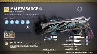 Malfeasance Exotic Weapon & Catalyst + Darkness in the Light quest guide – Destiny 2