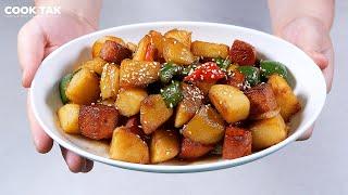 감칠맛 폭발하는 감자 반찬 :: 스팸과 감자의 하모니 [1분요리] :: SPAM & Potato