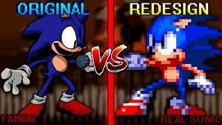 FNF' Vs Sonic.exe 2.0 - Faker+Black Sun (Original VS Redesign) (exe original and fanmade comparison)