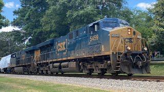 CSX 5459 leads a long CSX M583 with a wrapped NREX. 6-21-2024