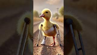 A disabled duckling helps his cat friend  #DuckRescue #CuteAnimals #AnimalRescue