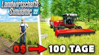 ÜBERLEBE 100 Tage auf einer FLACHEN KARTE! Hier ist, was passiert ist.. Landwirtschafts-Simulator 22