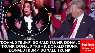 Trump Plays Supercut Of Kamala Harris Talking About Him In 'Closing Argument' During Michigan Speech