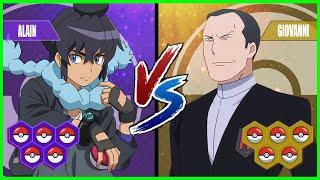 Pokemon Battle Pedia: Alain Vs Giovanni (Team Rocket)