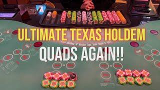 QUADS AGAIN?! Ultimate Texas Hold'em Hot Streak in Vegas! ️