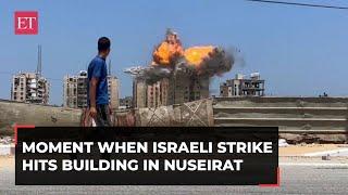 Gaza War Day 288: Moment when Israeli airstrike hits residential building in Nuseirat, watch!