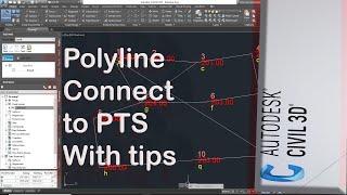 AutoCAD Civil 3d Automatic polyline Connect to Points Using Transparent Commands