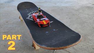 Justin drove to Skate Park and do tricks! (Lego Speed Champion, Ferrrari 812 / Puente Skateboard)