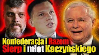 Sierp i młot Kaczyńskiego. Konfederacja i Razem to koalicjanci PiS, głosują razem w obronie złodziei