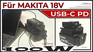 MAKITA 18V Akku und USB-C PD Lader für Laptop/Tablet/Smartphone | AkkuAdapter 