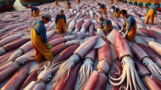 Advanced squid fishing technology turns fishermen into giant squid hunters Catch millions at sea