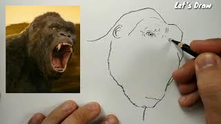 ASMR drawing king kong / how to draw king kong