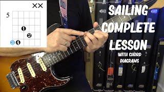 COMPLETE GUITAR LESSON  Sailing  Christopher Cross with Chord Diagrams