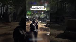 Rey gets clipped by Darth Vader!!! #fake #clips #funny  #starwars #battlefront2 #darthvader #rey