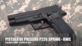 Teste de tiro pistola de Pressão P226 SPRING KWC - 4,5mm