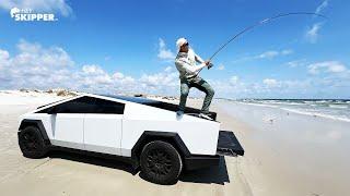 Most HATED Truck On the Beach? Fishing w/ Cybertruck Vs. Toyota Tundra