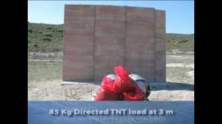 Blast Resistant Wall Test under 85 Kg directed TNT load