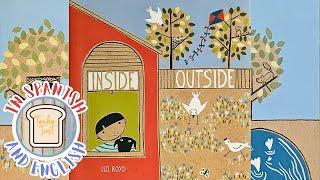 Inside Outside Read Aloud Book, Bilingual Books, Spanish & English Children Books, Educational