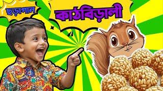 বাংলা ছড়া - কাঠবিড়ালি ।| Bangla Rhymes|| Kids Learning Channel – Adorsho Lipi