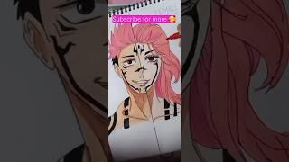 Gender swap️ || Drawing Sukuna Male vs Female challenge #youtubeshorts #shorts #sukuna  #anime #art