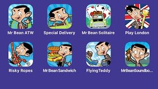 Mr Bean,Around the World,Special Delivery,Solitaire,Play London,Risky Ropes,Mr. Bean Flying Teddy